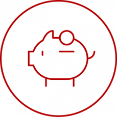 Icono de una hucha para ahorrar con forma de cerdito