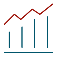Icono de una gráfica que crece