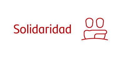 Texto de "Solidaridad" junto a icono de dos personas ayudandose