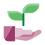 Icono planta en la mano