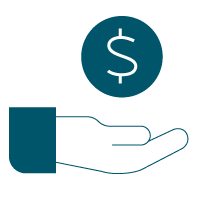 Icono de una mano cogiendo dinero