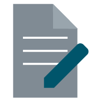 Icono de un documento con un bolígrafo