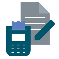 Icono de un datáfono y un documento