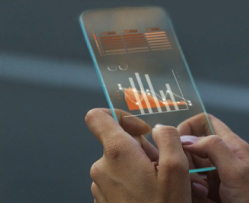 Móvil de cristal del futuro